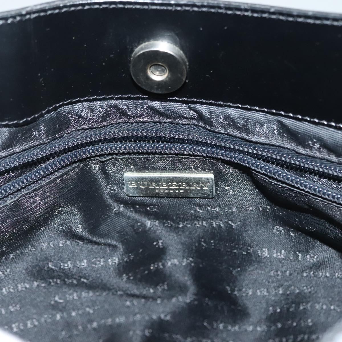 BURBERRY Nova Check Shoulder Bag PVC Beige Silver Auth ep10120