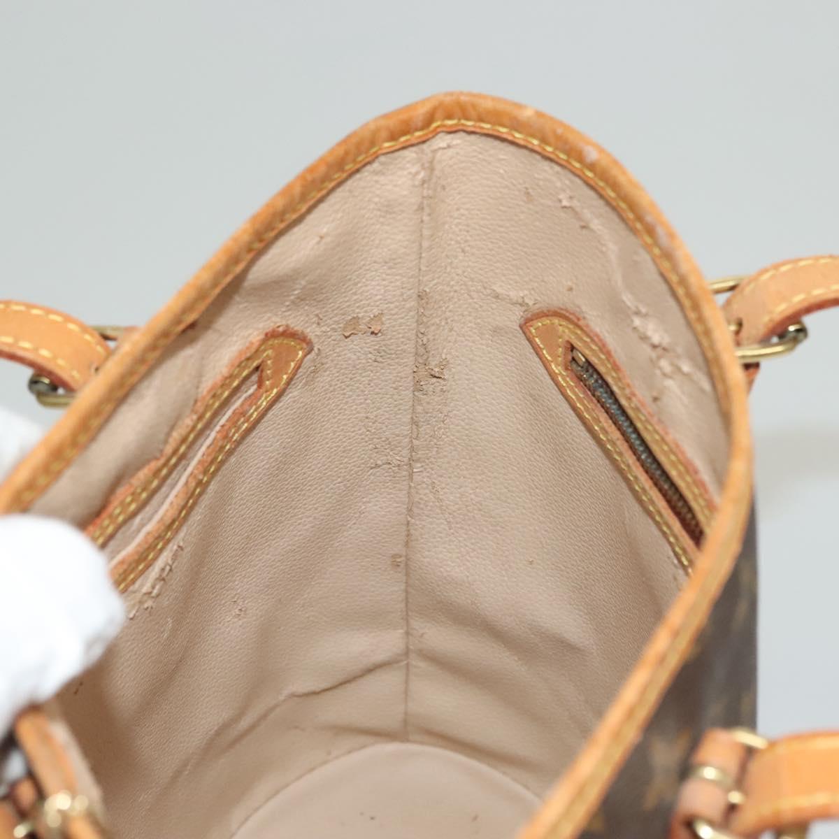 LOUIS VUITTON Monogram Bucket PM Shoulder Bag M42238 LV Auth ep10125