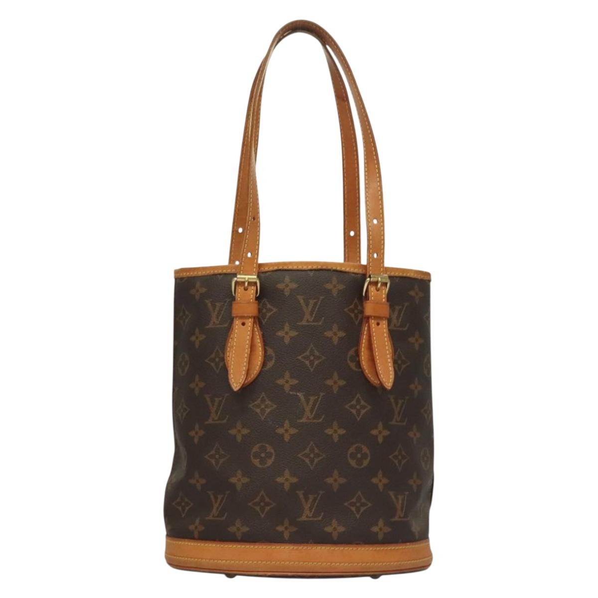 LOUIS VUITTON Monogram Bucket PM Shoulder Bag M42238 LV Auth ep10125