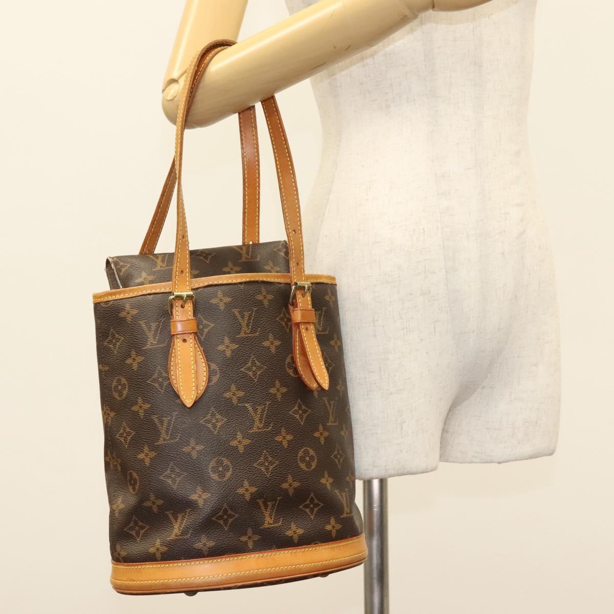 LOUIS VUITTON Monogram Bucket PM Shoulder Bag M42238 LV Auth ep10125