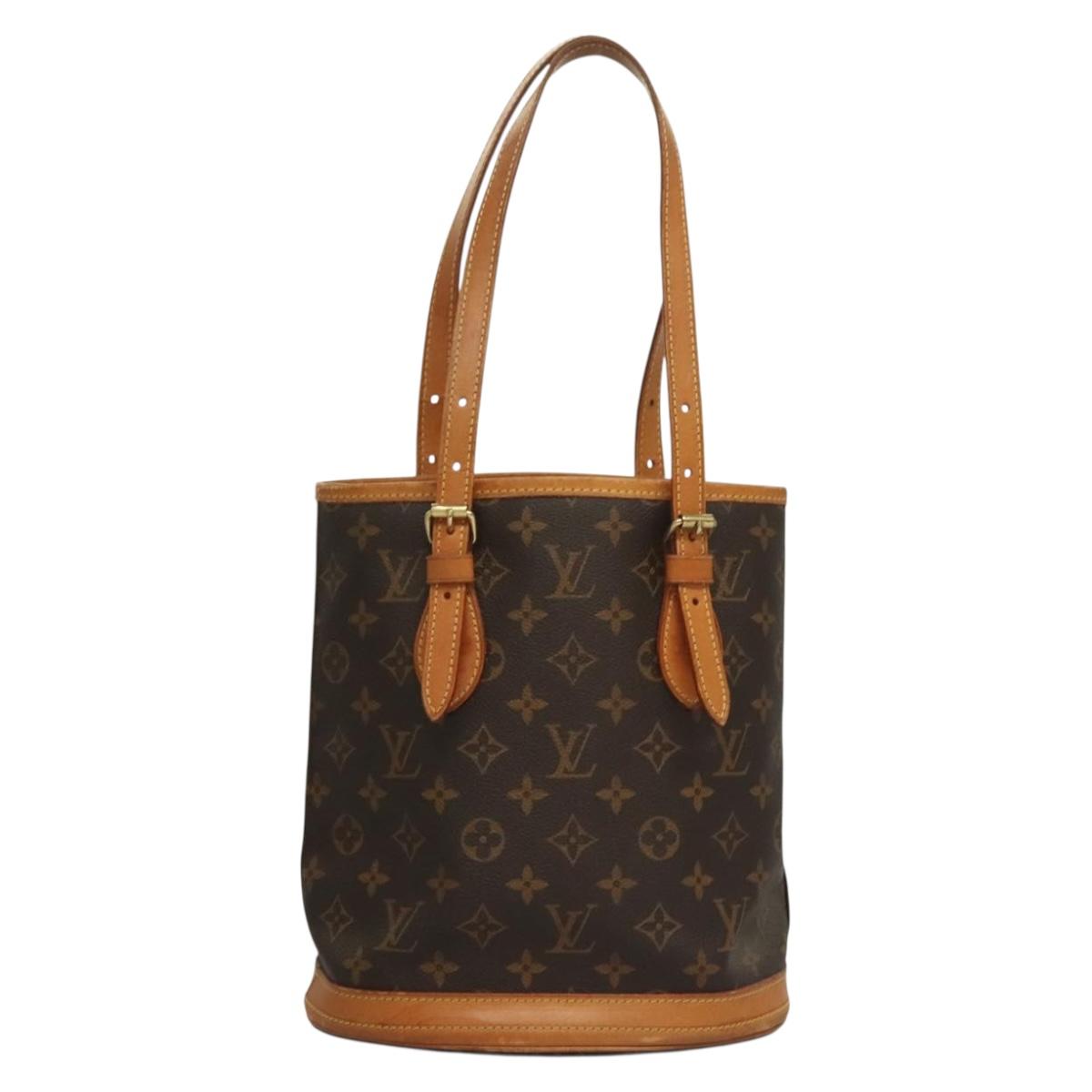 LOUIS VUITTON Monogram Bucket PM Shoulder Bag M42238 LV Auth ep10125