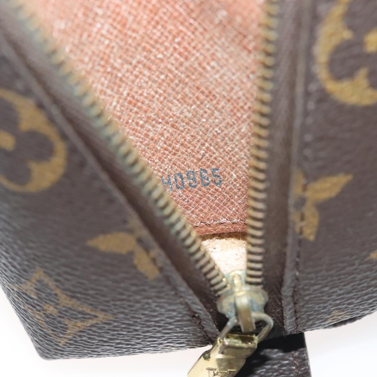 LOUIS VUITTON Monogram Trousse Demi Ronde Cosmetic Pouch M47520 LV Auth ep10137