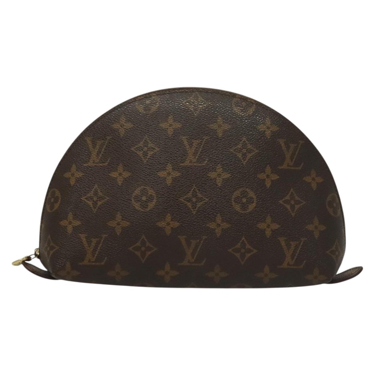 LOUIS VUITTON Monogram Trousse Demi Ronde Cosmetic Pouch M47520 LV Auth ep10137