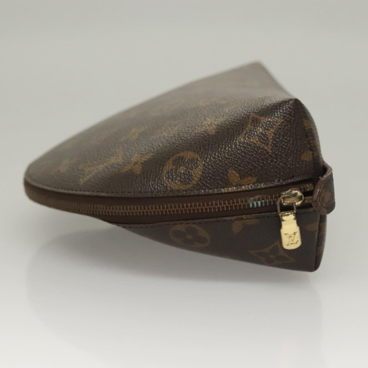 LOUIS VUITTON Monogram Trousse Demi Ronde Cosmetic Pouch M47520 LV Auth ep10137