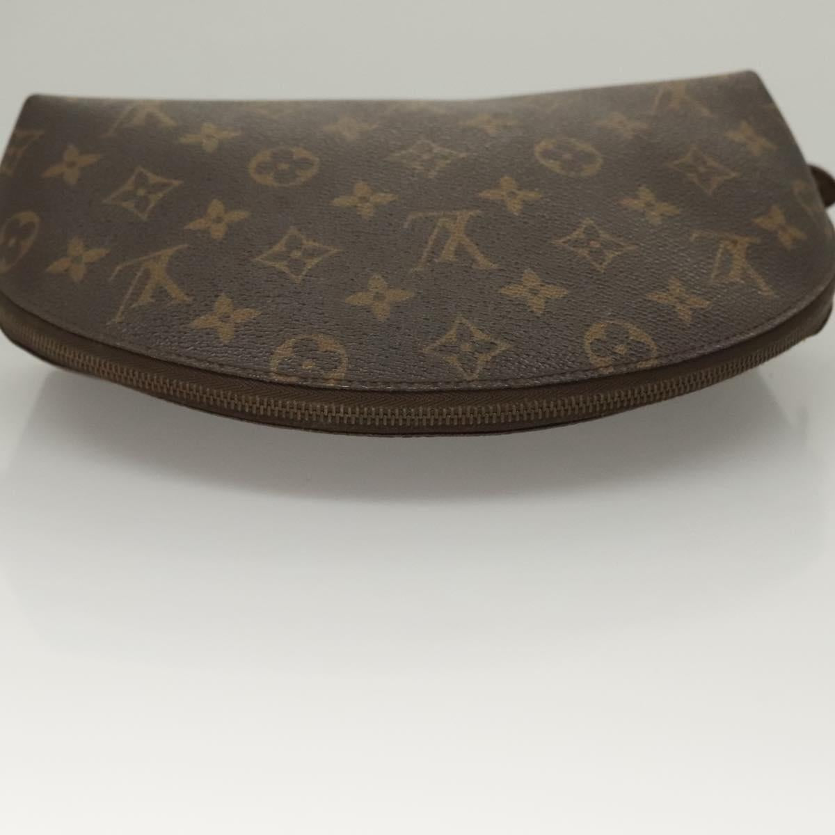 LOUIS VUITTON Monogram Trousse Demi Ronde Cosmetic Pouch M47520 LV Auth ep10137