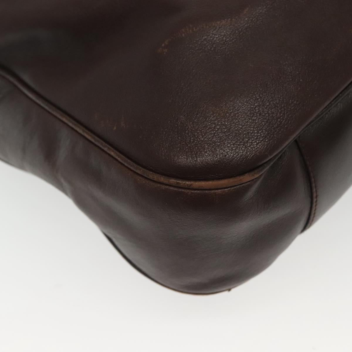 GUCCI Bamboo Hand Bag Leather 2way Gold Black 001 2123 1577 Auth ep10149