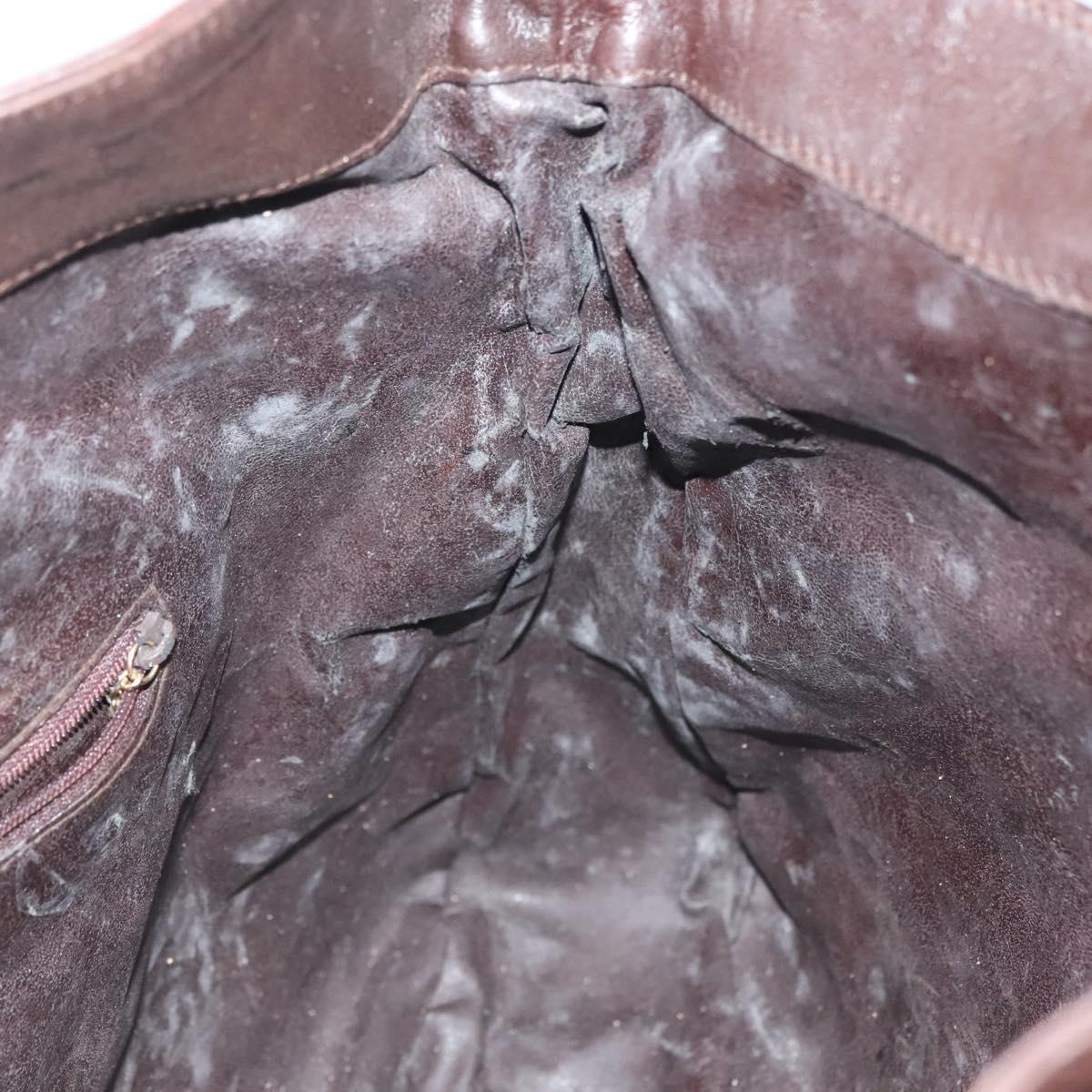 GUCCI Bamboo Hand Bag Leather 2way Gold Black 001 2123 1577 Auth ep10149