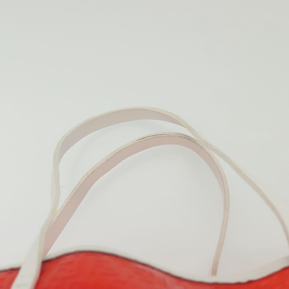 FENDI Zucchino Tote Bag Vinyl Red White Auth ep10155