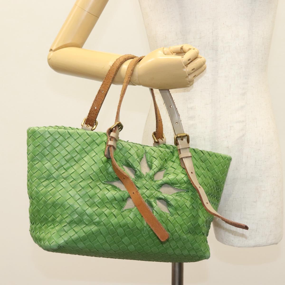 BOTTEGA VENETA INTRECCIATO Hand Bag Leather Green 169759 Auth ep10161
