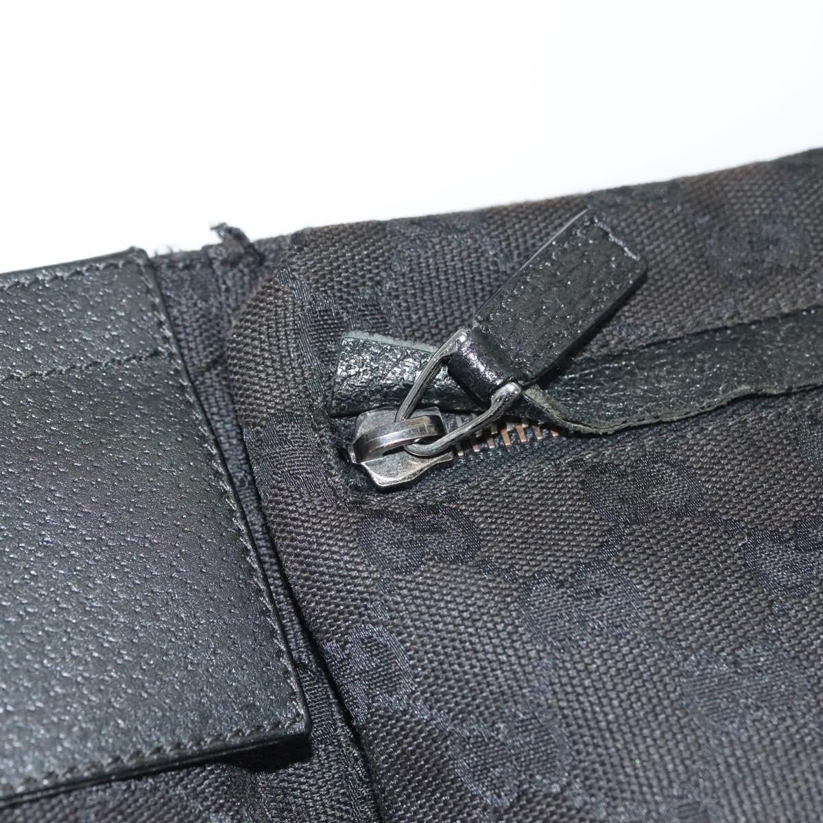 GUCCI GG Canvas Body Bag Black Silver 28566 Auth ep10174