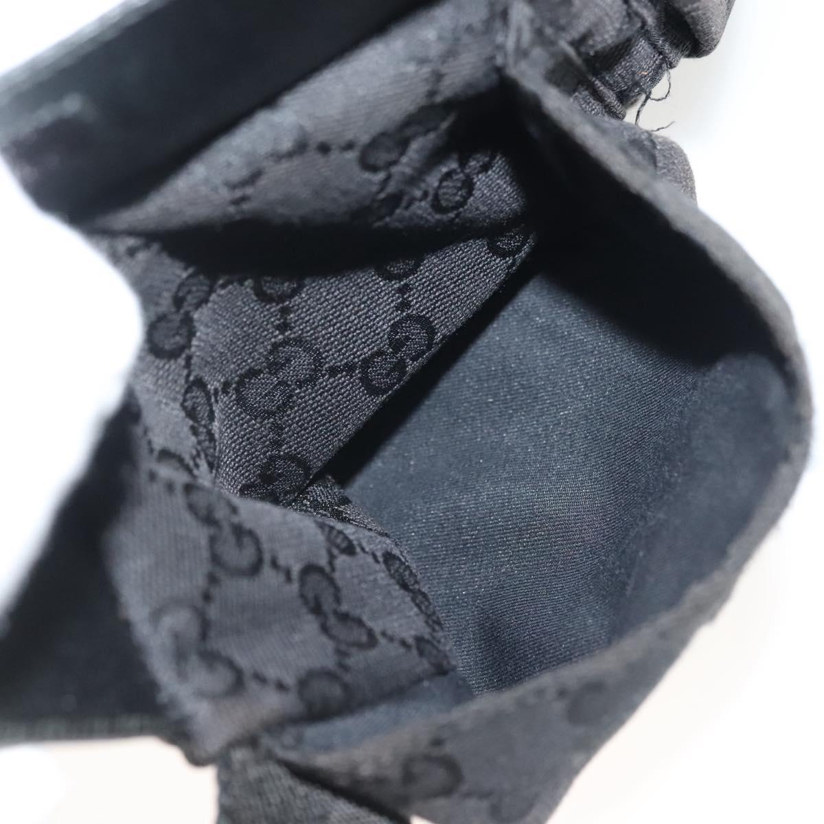 GUCCI GG Canvas Body Bag Black Silver 28566 Auth ep10174