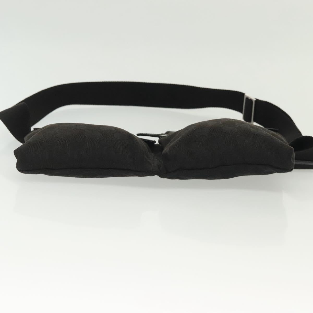 GUCCI GG Canvas Body Bag Black Silver 28566 Auth ep10174