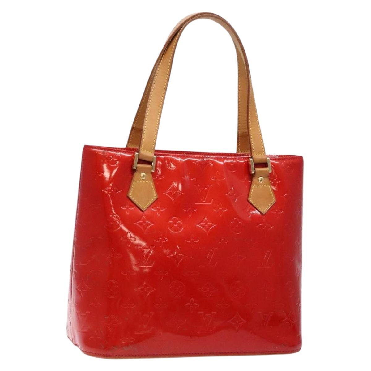 LOUIS VUITTON Monogram Vernis Houston Hand Bag Red M91092 LV Auth ep10186