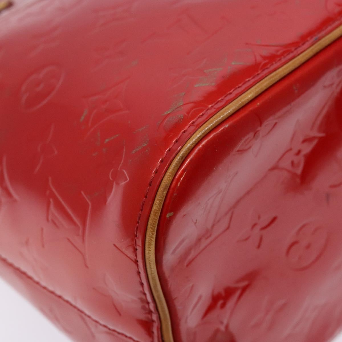 LOUIS VUITTON Monogram Vernis Houston Hand Bag Red M91092 LV Auth ep10186