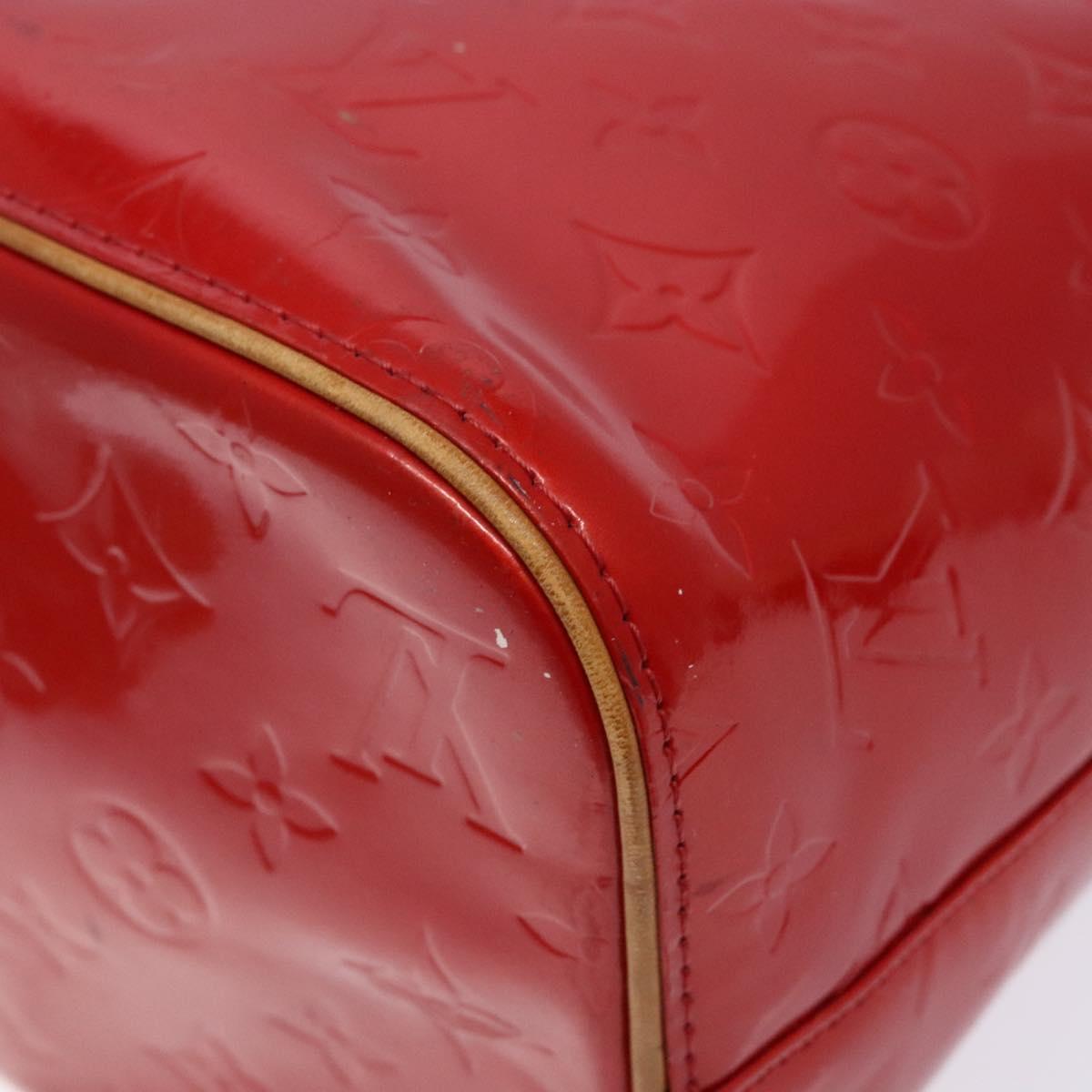 LOUIS VUITTON Monogram Vernis Houston Hand Bag Red M91092 LV Auth ep10186