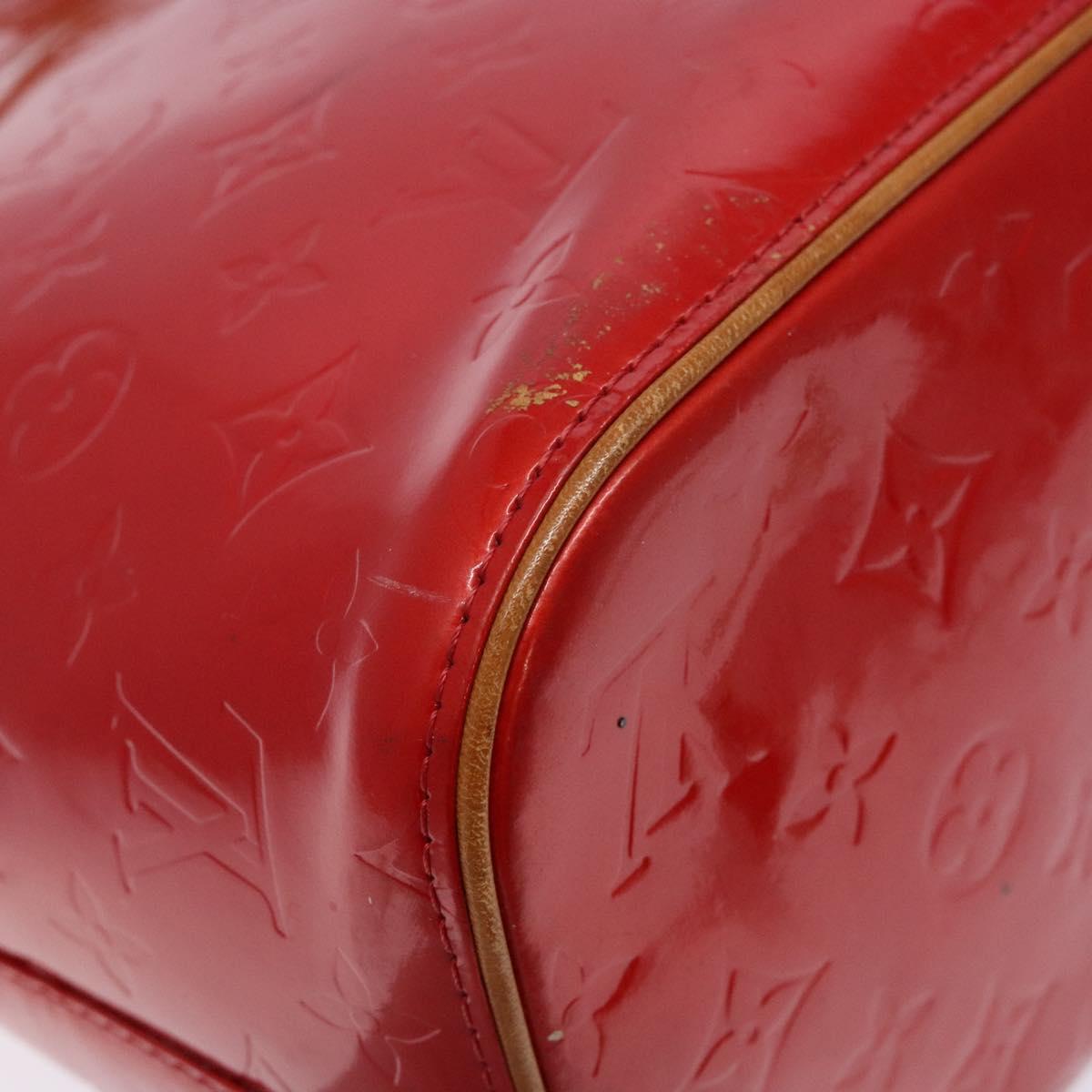 LOUIS VUITTON Monogram Vernis Houston Hand Bag Red M91092 LV Auth ep10186