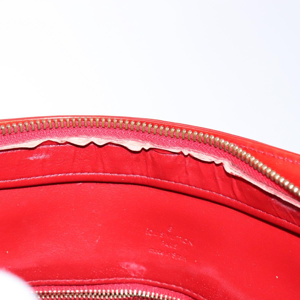 LOUIS VUITTON Monogram Vernis Houston Hand Bag Red M91092 LV Auth ep10186