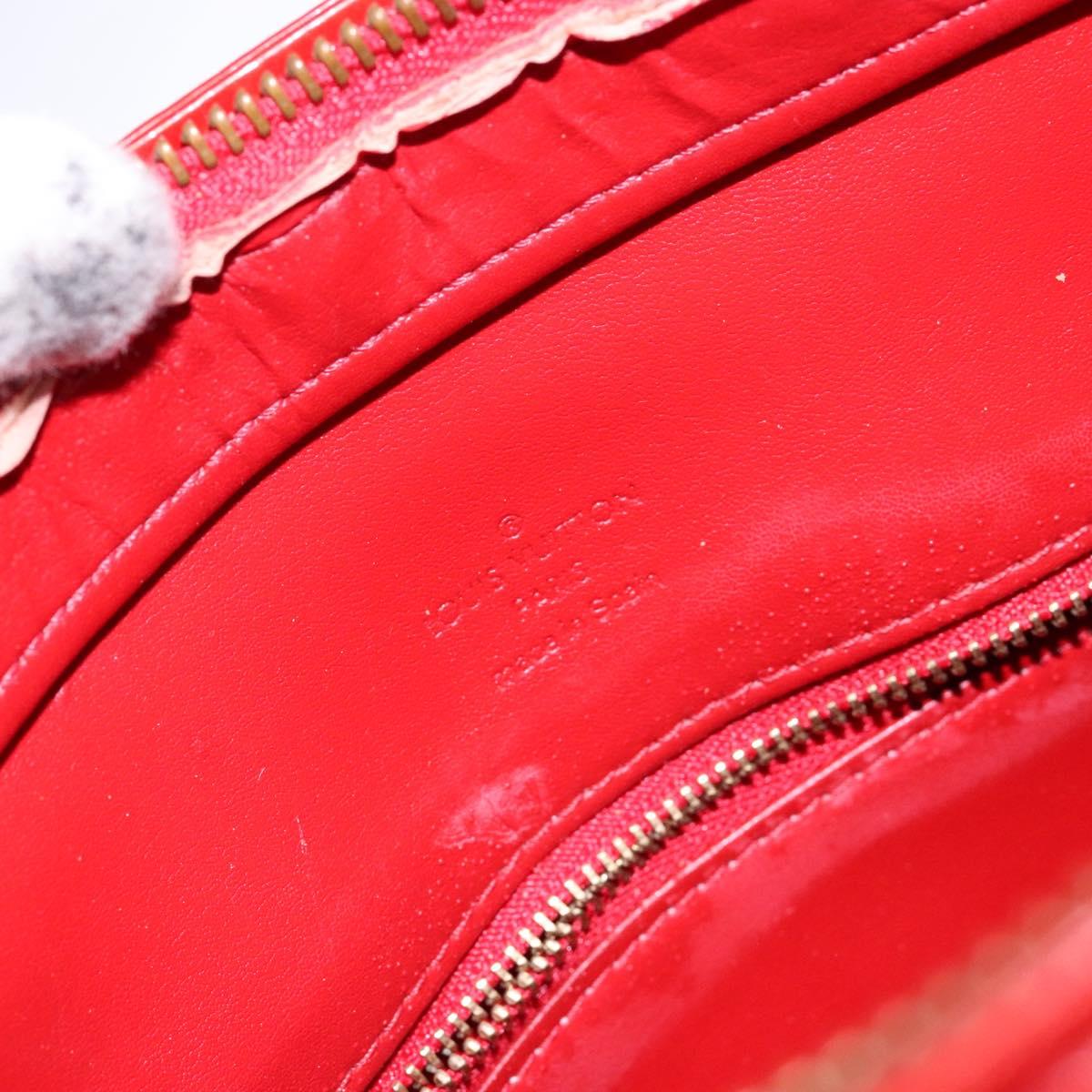 LOUIS VUITTON Monogram Vernis Houston Hand Bag Red M91092 LV Auth ep10186