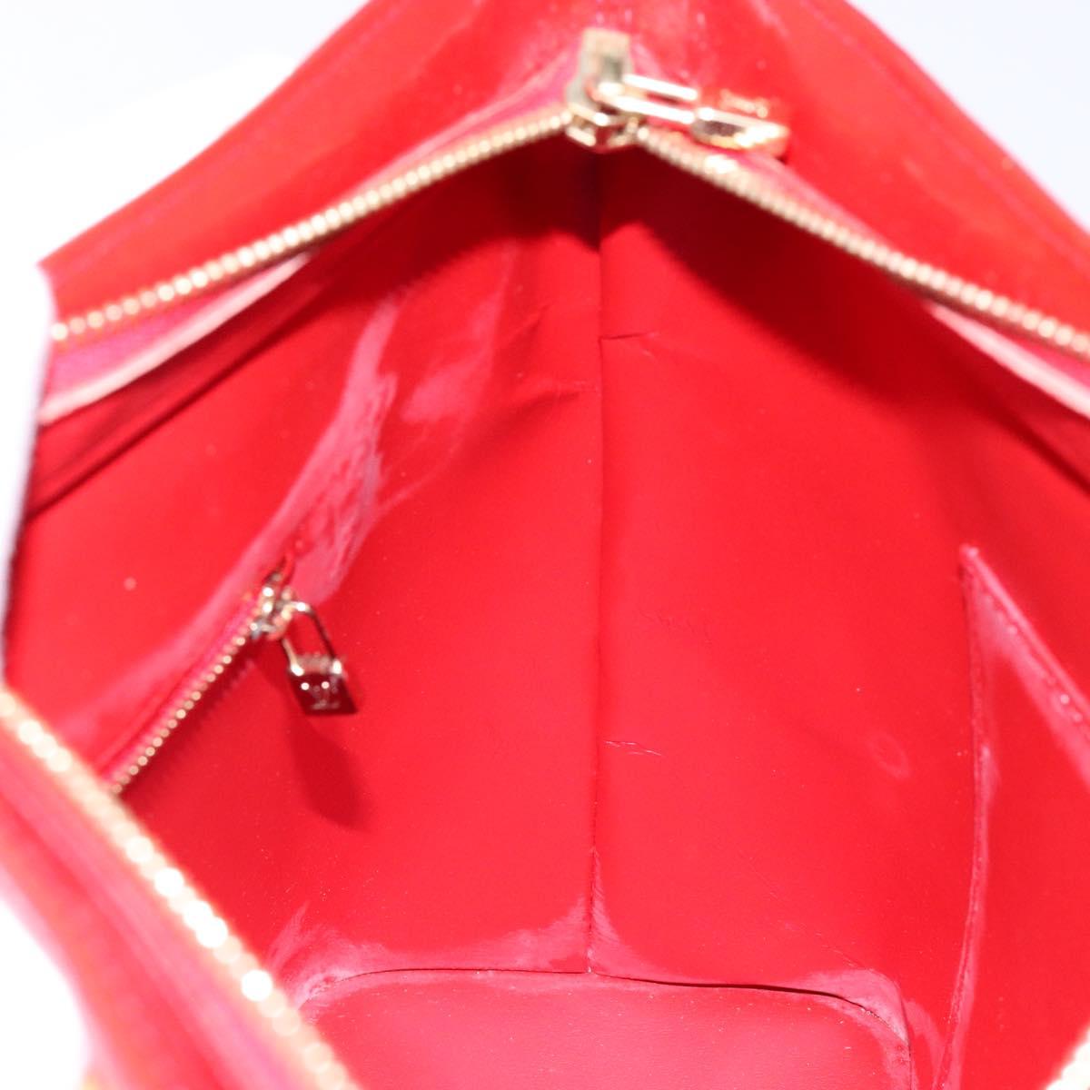 LOUIS VUITTON Monogram Vernis Houston Hand Bag Red M91092 LV Auth ep10186