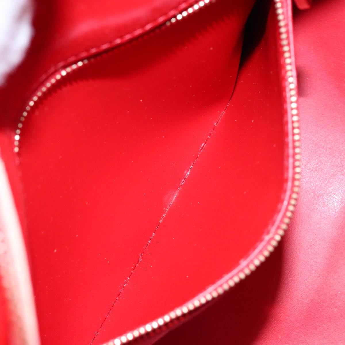 LOUIS VUITTON Monogram Vernis Houston Hand Bag Red M91092 LV Auth ep10186