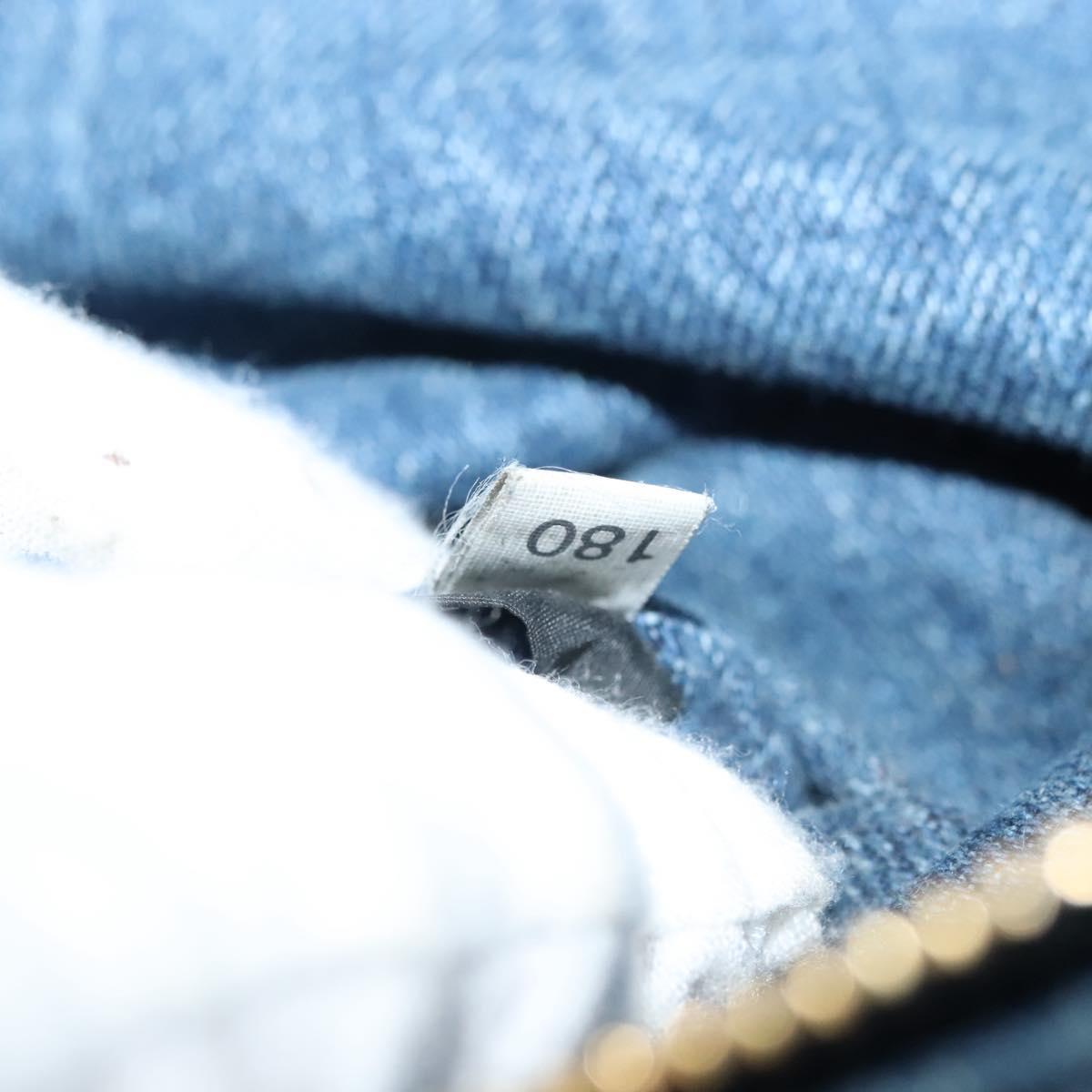 PRADA Canapa GM Hand Bag Denim Blue Gold Auth ep10187