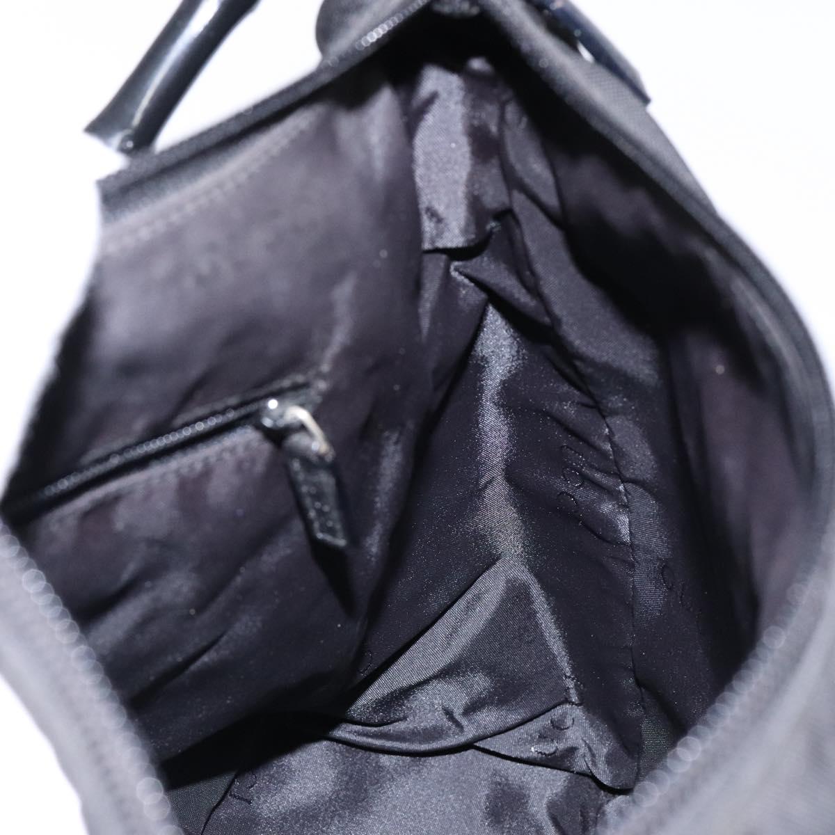 GUCCI Bamboo Hand Bag Nylon Black Silver 000 0509 Auth ep10189