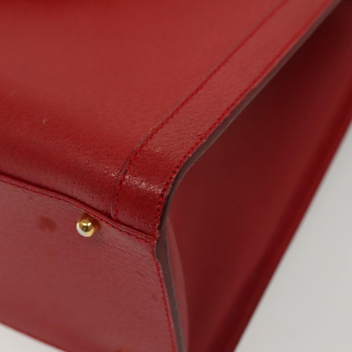 GUCCI Bamboo Hand Bag Leather Red Gold 002 2865 0260 Auth ep10194