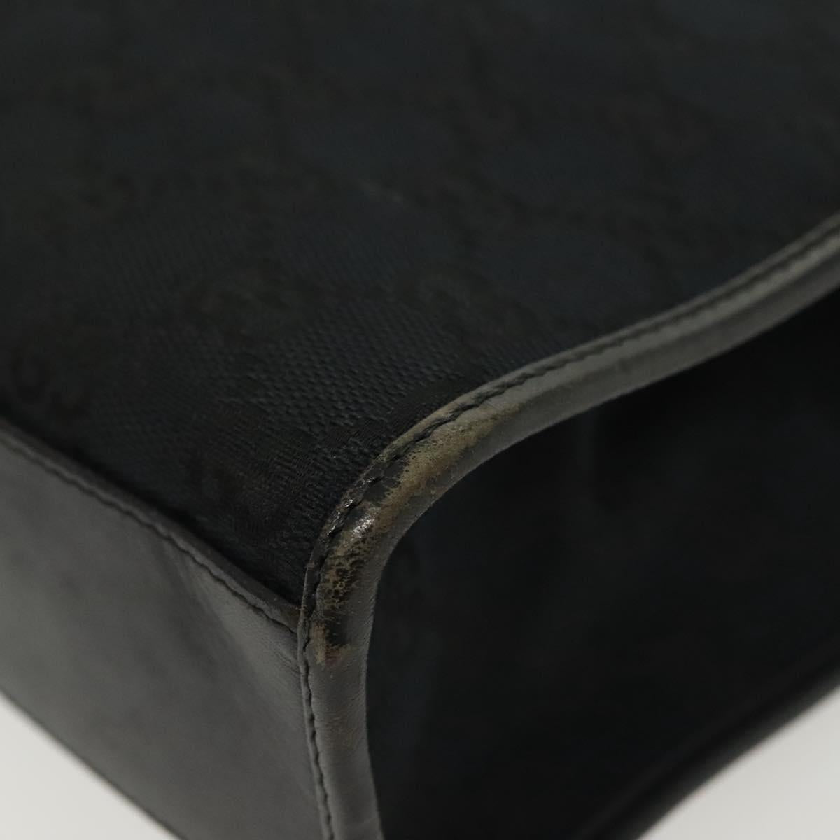 GUCCI GG Canvas Jackie Hand Bag Black Silver 002 1065 Auth ep10213