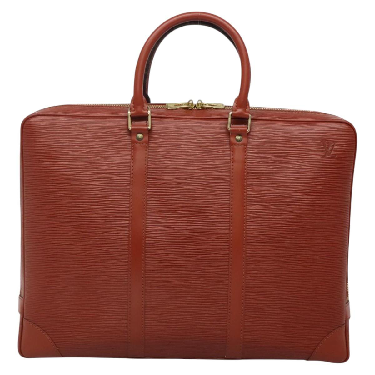 LOUIS VUITTON Epi Porte Documents Voyage Business Bag Brown M54478 Auth ep10215