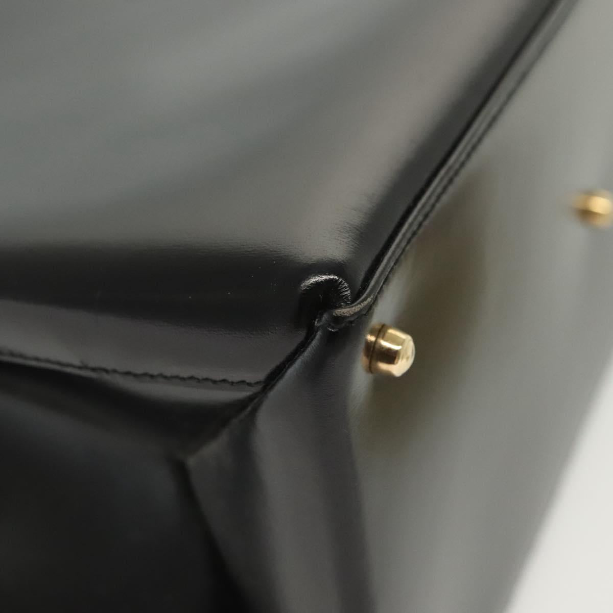 GUCCI Hand Bag Leather 2way Black Gold 000 2046 0562 Auth ep10245