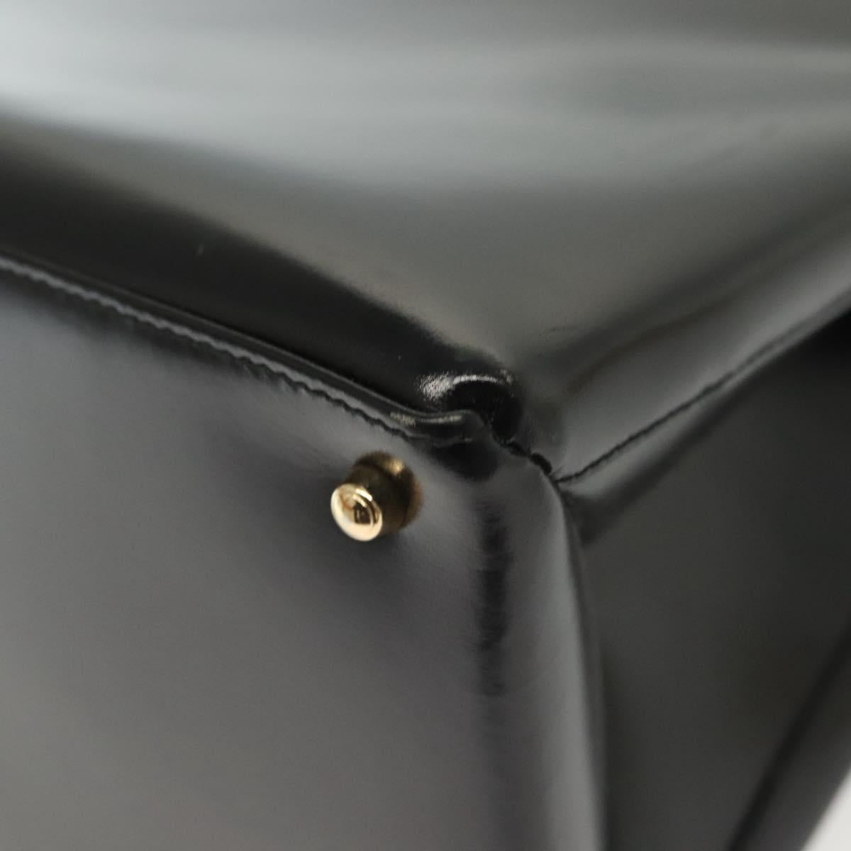 GUCCI Hand Bag Leather 2way Black Gold 000 2046 0562 Auth ep10245