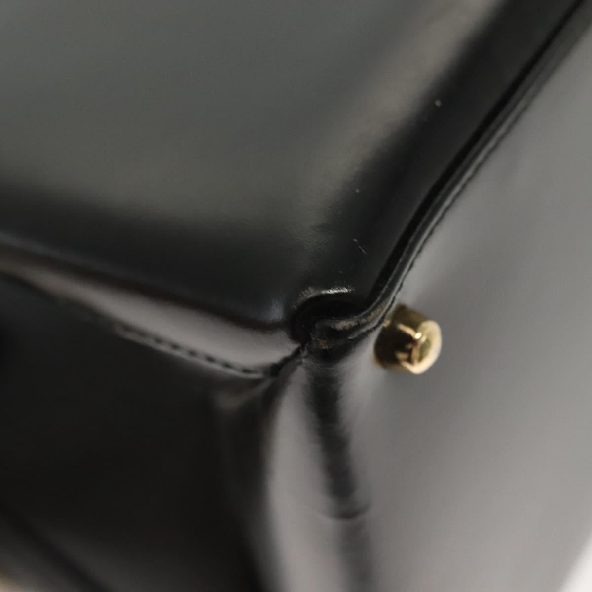 GUCCI Hand Bag Leather 2way Black Gold 000 2046 0562 Auth ep10245