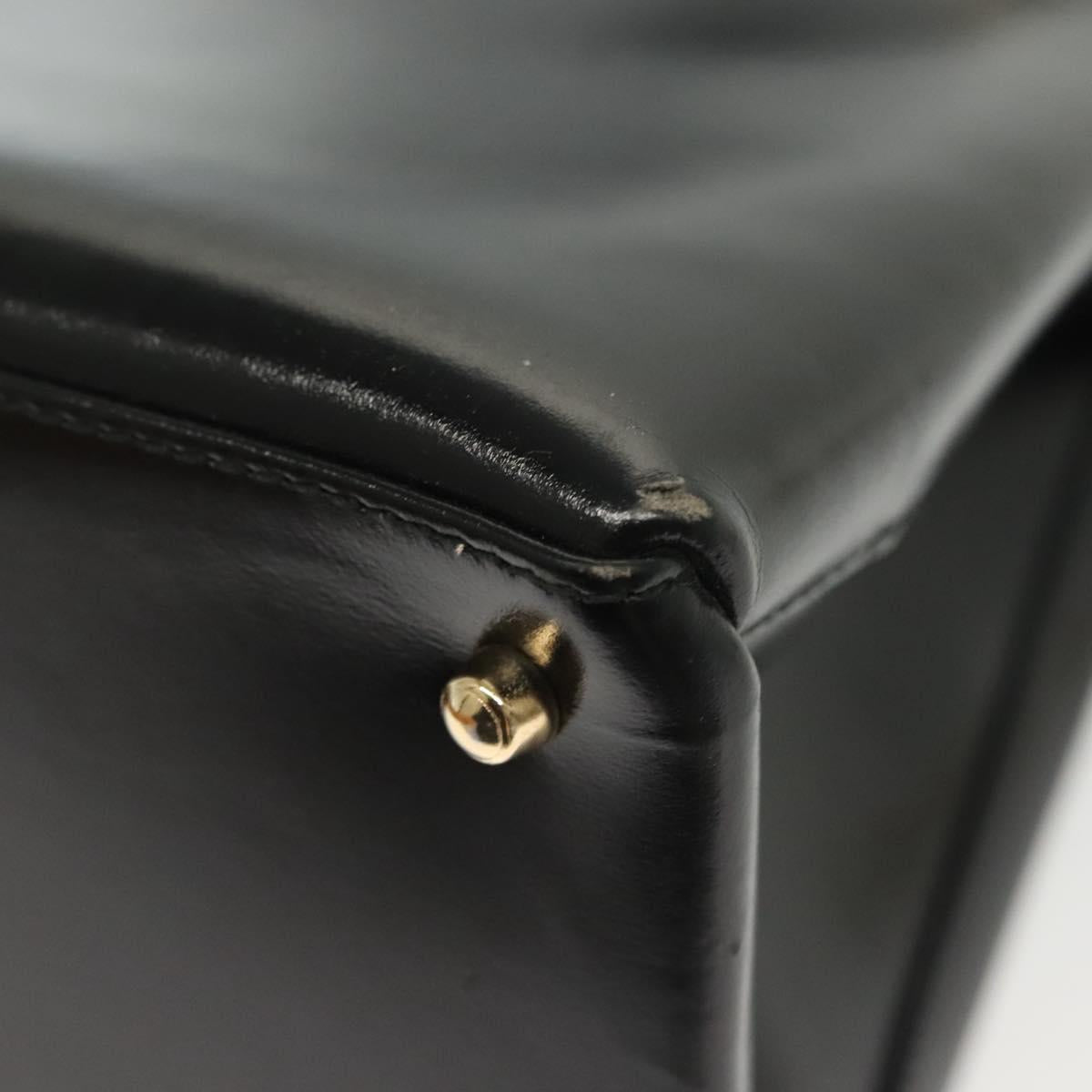 GUCCI Hand Bag Leather 2way Black Gold 000 2046 0562 Auth ep10245