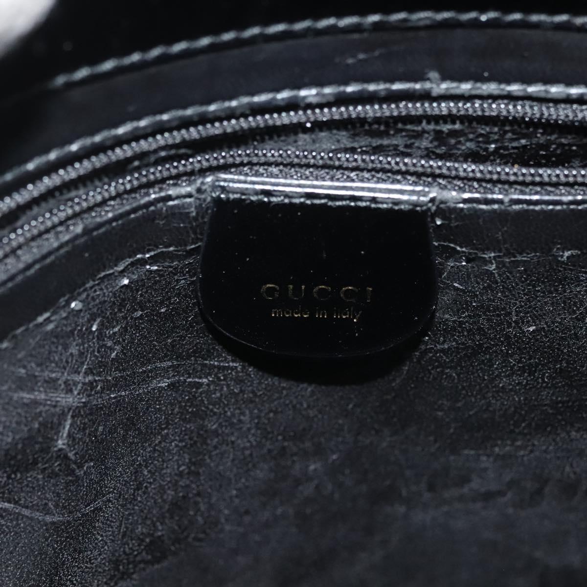 GUCCI Hand Bag Leather 2way Black Gold 000 2046 0562 Auth ep10245