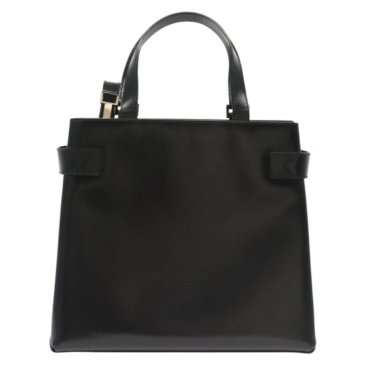 GUCCI Hand Bag Leather 2way Black Gold 000 2046 0562 Auth ep10245