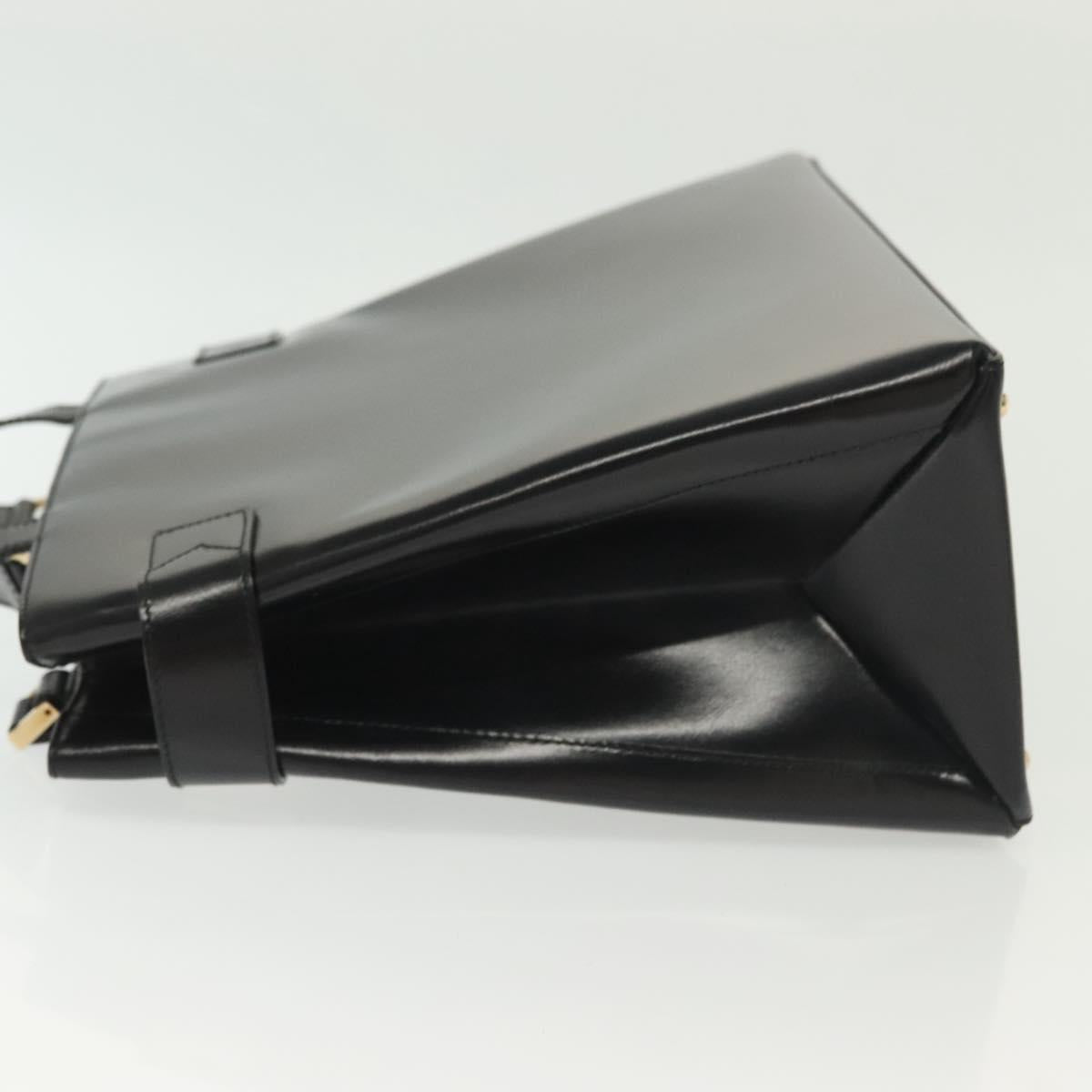 GUCCI Hand Bag Leather 2way Black Gold 000 2046 0562 Auth ep10245