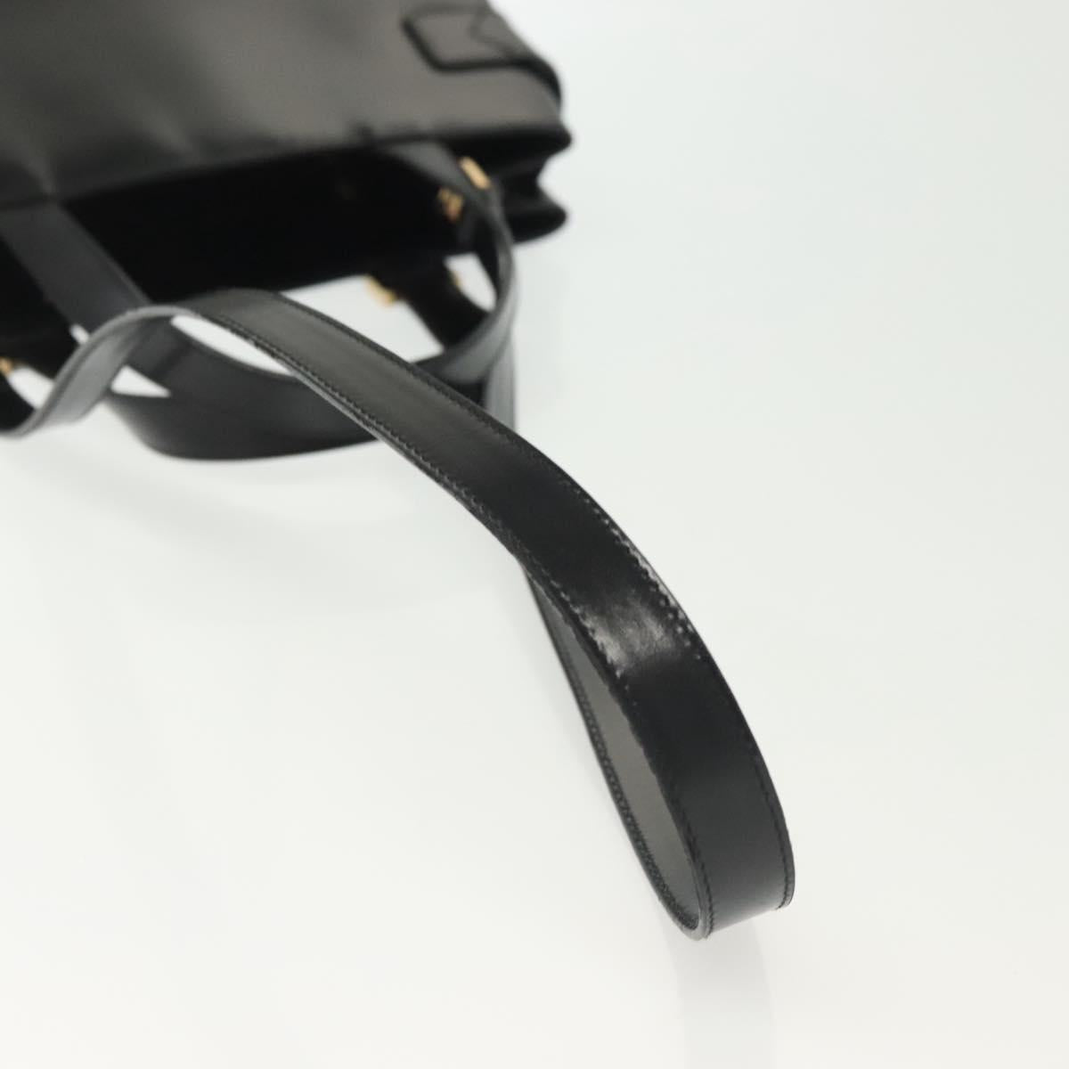 GUCCI Hand Bag Leather 2way Black Gold 000 2046 0562 Auth ep10245