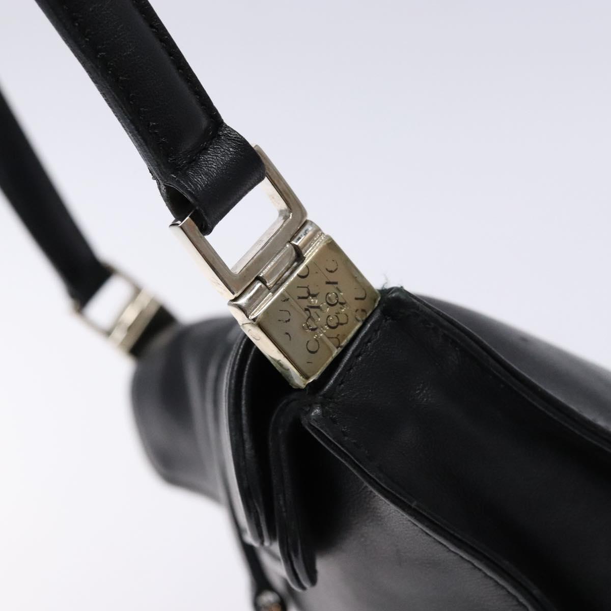 GUCCI Jackie Shoulder Bag Leather Black Silver 001 3734 Auth ep10249