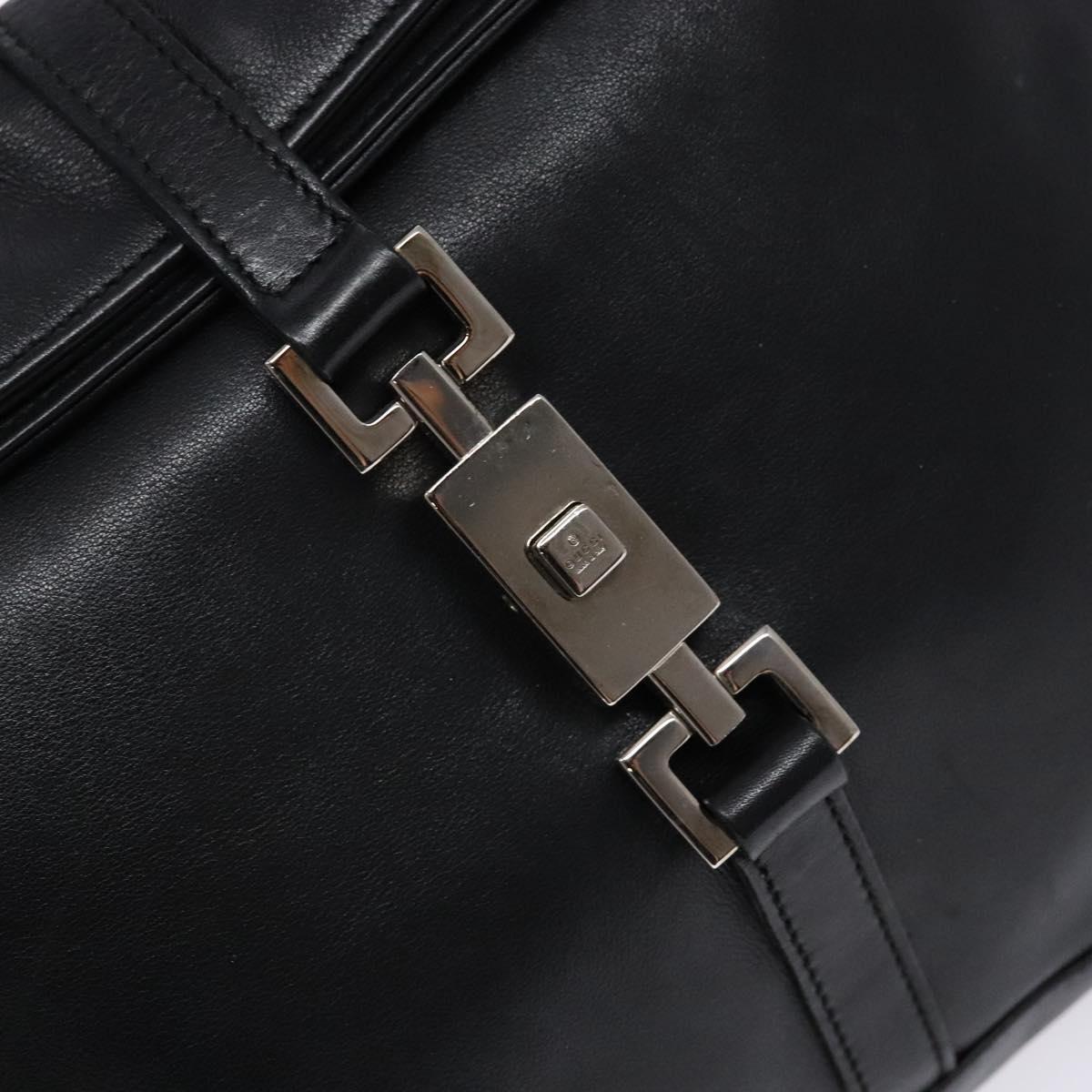 GUCCI Jackie Shoulder Bag Leather Black Silver 001 3734 Auth ep10249