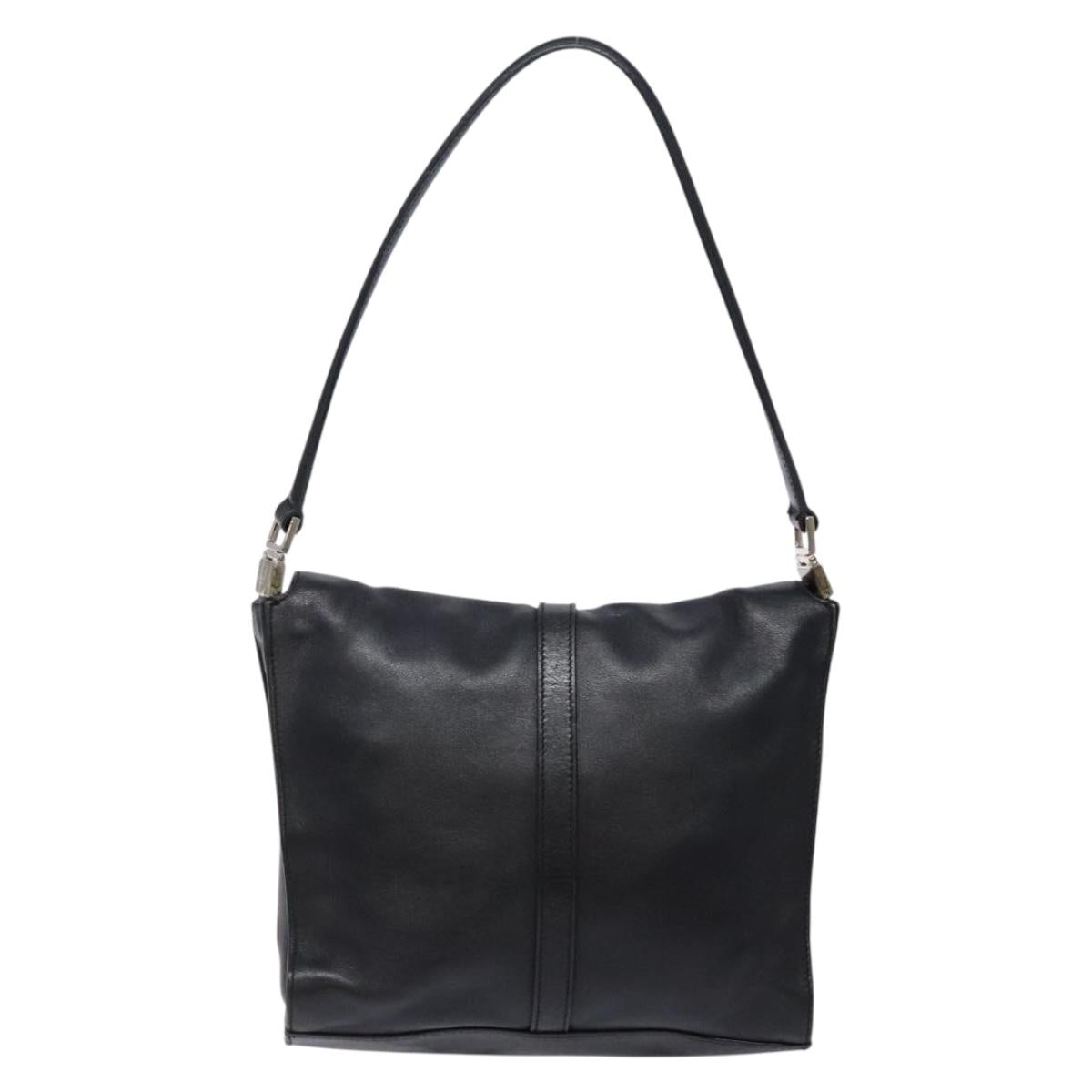 GUCCI Jackie Shoulder Bag Leather Black Silver 001 3734 Auth ep10249