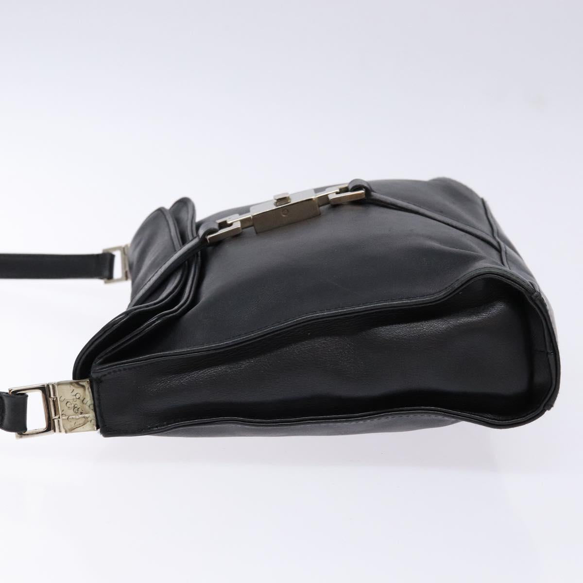 GUCCI Jackie Shoulder Bag Leather Black Silver 001 3734 Auth ep10249