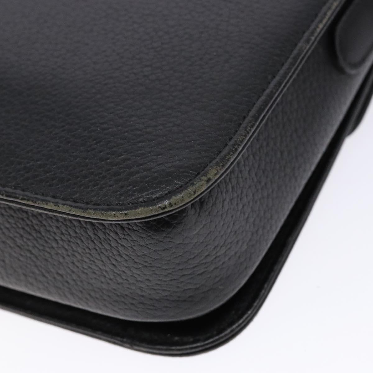 Burberrys Shoulder Bag Leather Black Gold Auth ep10251