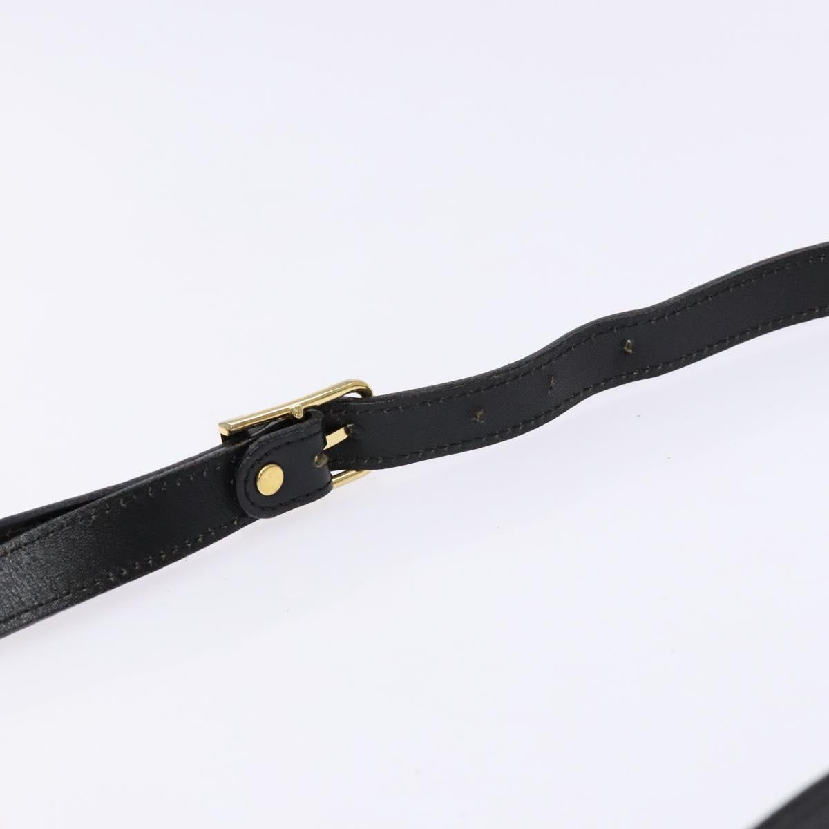 Burberrys Shoulder Bag Leather Black Gold Auth ep10251
