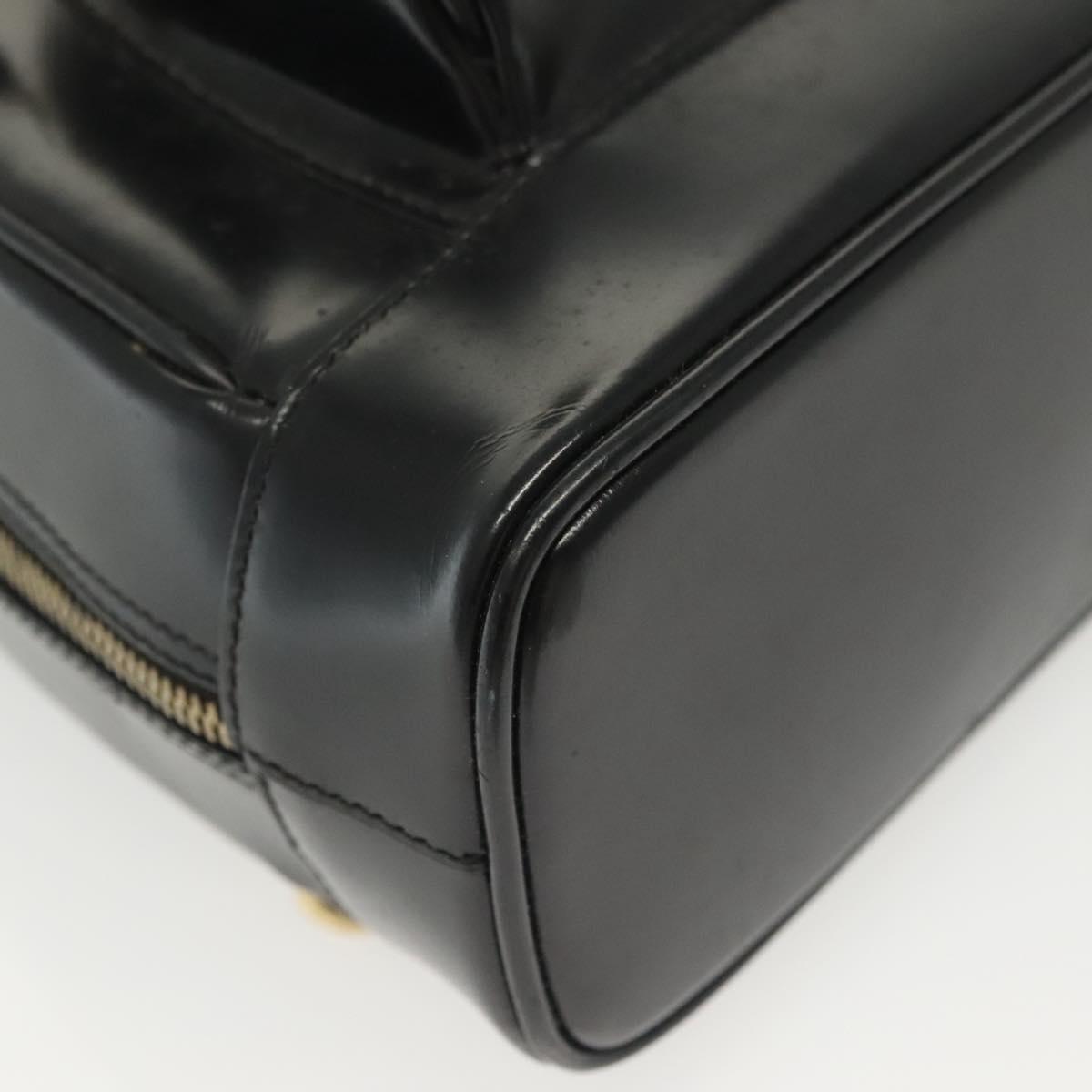 GUCCI Bamboo Body Bag Patent leather Black Silver 003 3444 0127 Auth ep10252