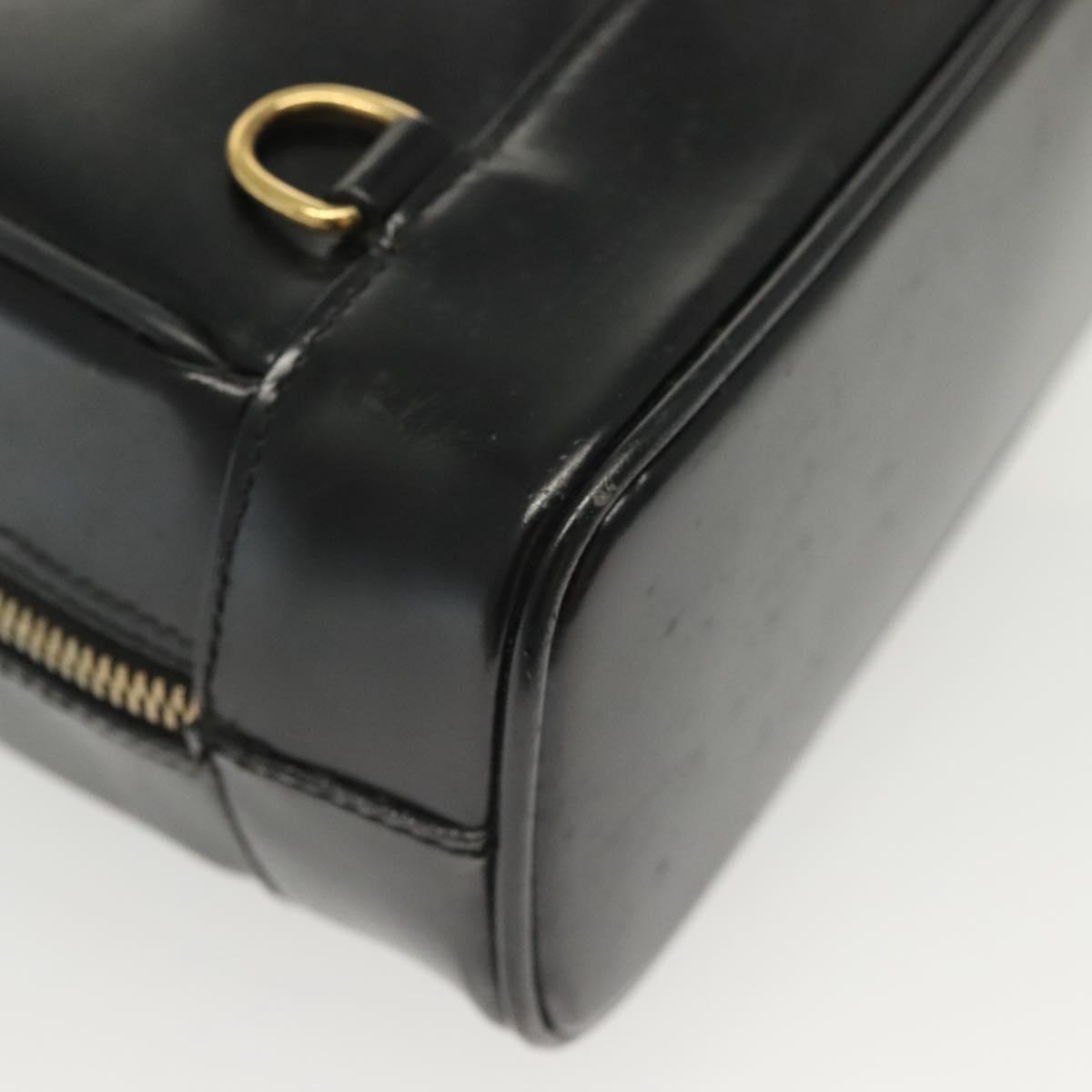 GUCCI Bamboo Body Bag Patent leather Black Silver 003 3444 0127 Auth ep10252