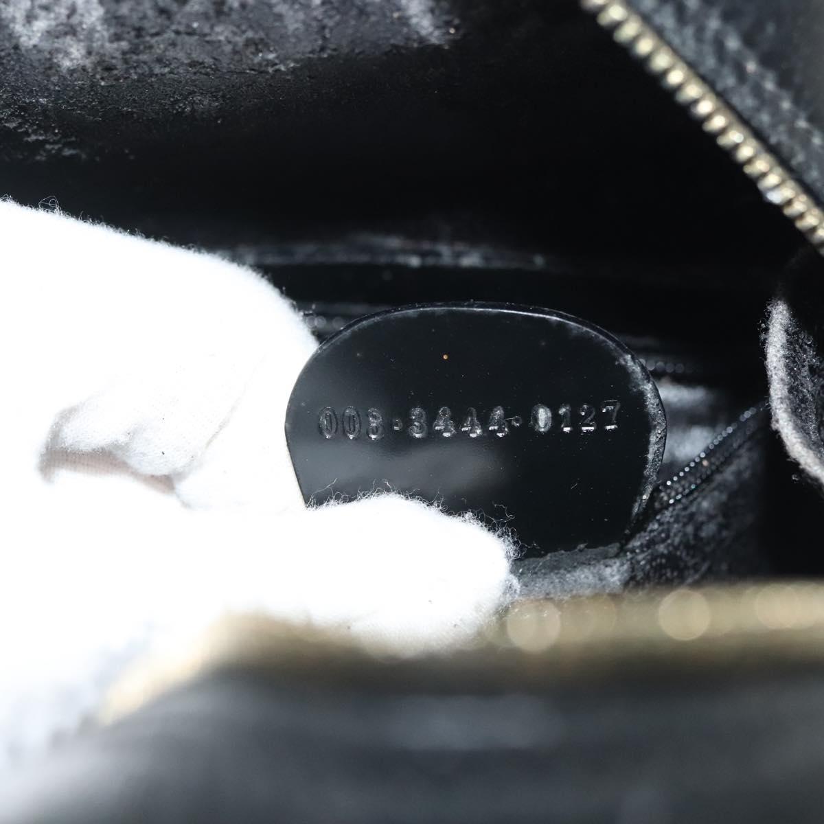 GUCCI Bamboo Body Bag Patent leather Black Silver 003 3444 0127 Auth ep10252