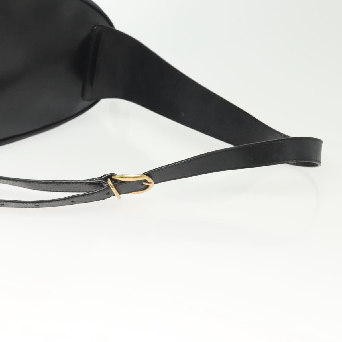 GUCCI Bamboo Body Bag Patent leather Black Silver 003 3444 0127 Auth ep10252