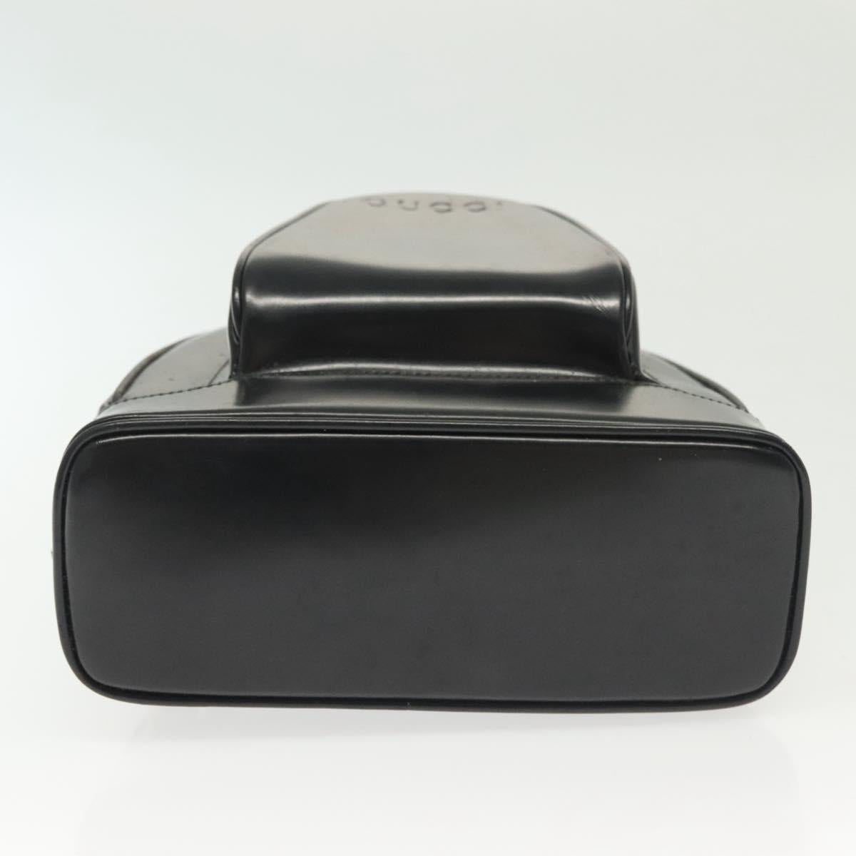 GUCCI Bamboo Body Bag Patent leather Black Silver 003 3444 0127 Auth ep10252