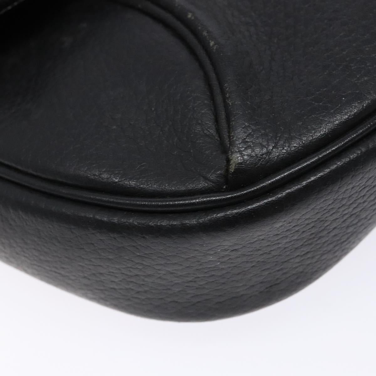 Burberrys Shoulder Bag Leather Black Gold Auth ep10257