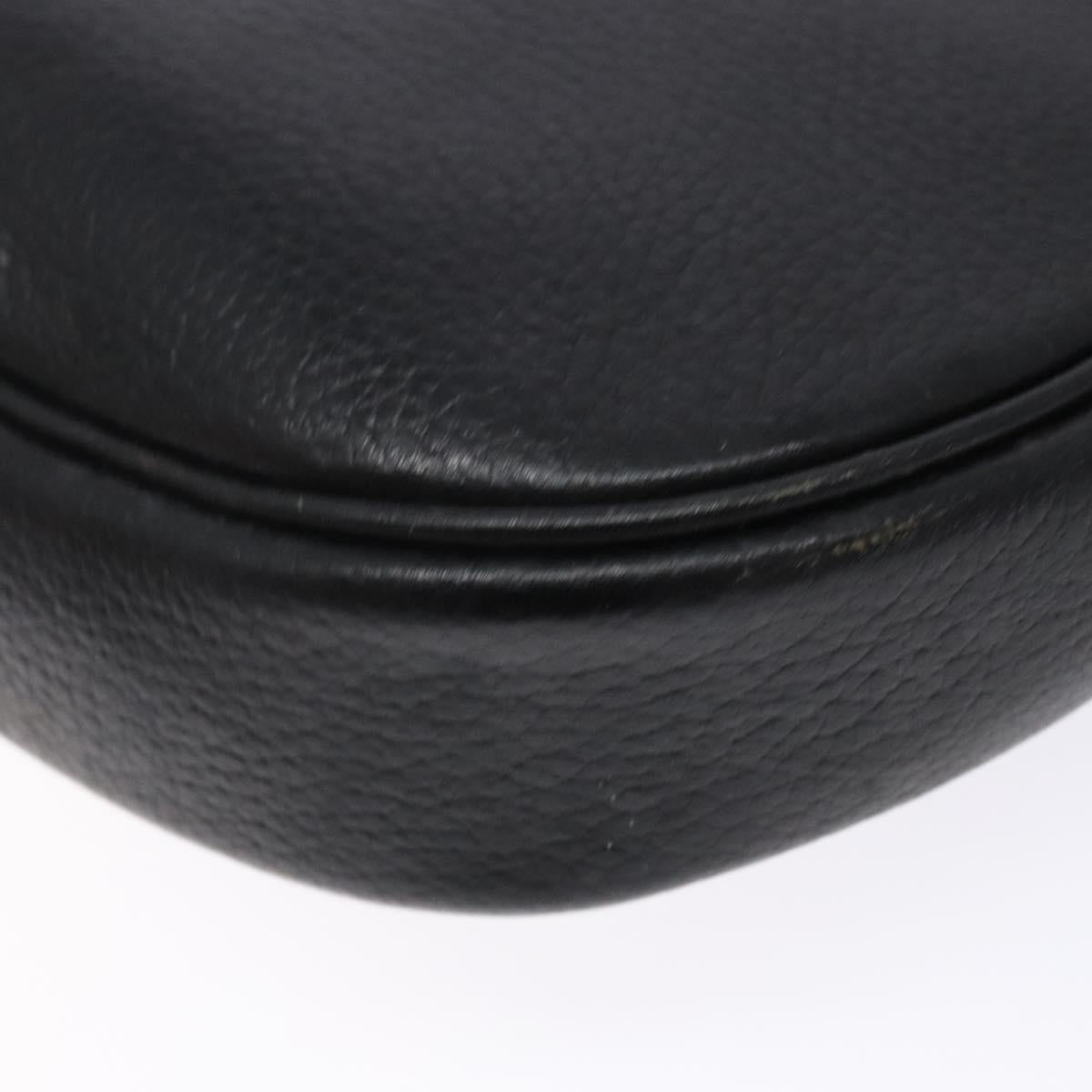 Burberrys Shoulder Bag Leather Black Gold Auth ep10257